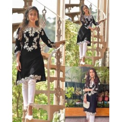 Trendy chain stitch work kurta pant set